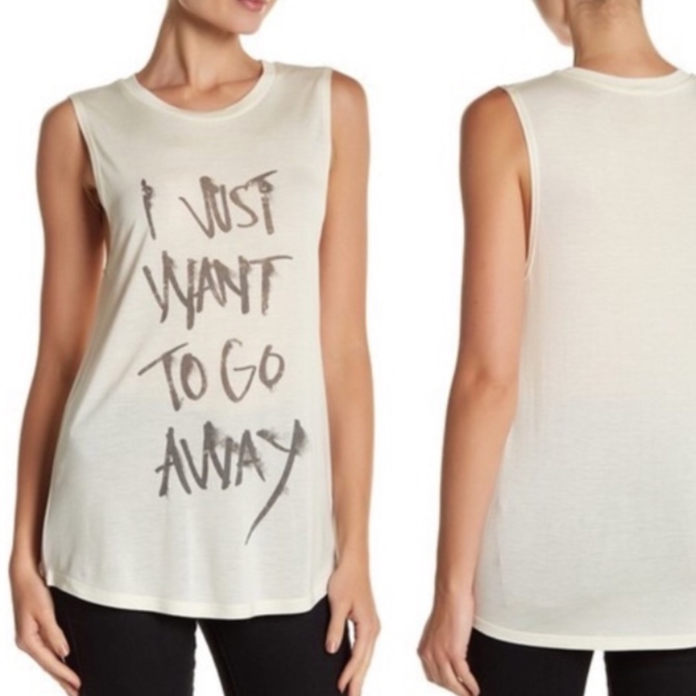 Haute Hippie I Just Want To Go Away Graphic Tank Top